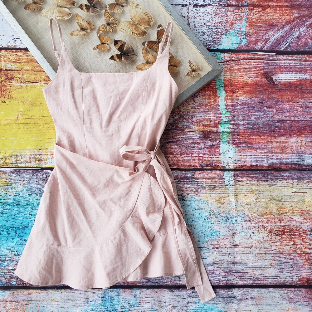 Princess Polly Blush Cottage Hill Wrap Mini Dress - Picture 9 of 14